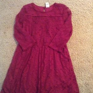 Girls Arizona lace dress maroon